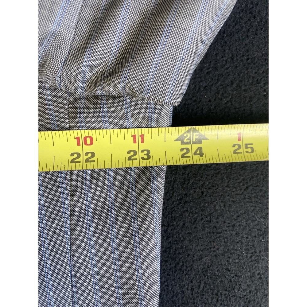 Jos A Bank Traveler Tailored Fit Sport Coat 46R Gray/Blue Glen Plaid Check - Picture 14 of 16